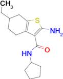 2-amino-N-cyclopentyl-6-ethyl-4,5,6,7-tetrahydro-1-benzothiophene-3-carboxamide