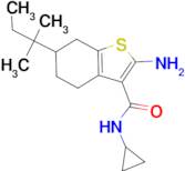 2-amino-N-cyclopropyl-6-(1,1-dimethylpropyl)-4,5,6,7-tetrahydro-1-benzothiophene-3-carboxamide