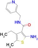 2-amino-4-ethyl-5-methyl-N-(pyridin-3-ylmethyl)thiophene-3-carboxamide