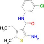 2-amino-N-(3-chlorophenyl)-4-ethyl-5-methylthiophene-3-carboxamide