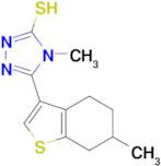 4-methyl-5-(6-methyl-4,5,6,7-tetrahydro-1-benzothien-3-yl)-4H-1,2,4-triazole-3-thiol