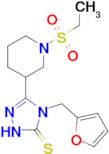 5-[1-(ethylsulfonyl)piperidin-3-yl]-4-(2-furylmethyl)-4H-1,2,4-triazole-3-thiol