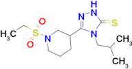 5-[1-(ethylsulfonyl)piperidin-3-yl]-4-isobutyl-4H-1,2,4-triazole-3-thiol