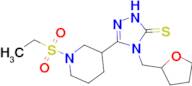 5-[1-(ethylsulfonyl)piperidin-3-yl]-4-(tetrahydrofuran-2-ylmethyl)-4H-1,2,4-triazole-3-thiol