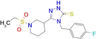 5-[1-(ethylsulfonyl)piperidin-3-yl]-4-(4-fluorobenzyl)-4H-1,2,4-triazole-3-thiol