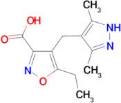 4-[(3,5-dimethyl-1H-pyrazol-4-yl)methyl]-5-ethylisoxazole-3-carboxylic acid