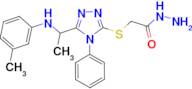 2-[(5-{1-[(3-methylphenyl)amino]ethyl}-4-phenyl-4H-1,2,4-triazol-3-yl)thio]acetohydrazide