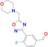 4-fluoro-3-[5-(morpholin-4-ylmethyl)-1,2,4-oxadiazol-3-yl]benzaldehyde