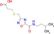 3-{[(5-{[(3-methylbutyl)amino]carbonyl}-1,2,4-oxadiazol-3-yl)methyl]thio}propanoic acid
