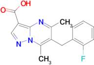 6-(2-fluorobenzyl)-5,7-dimethylpyrazolo[1,5-a]pyrimidine-3-carboxylic acid