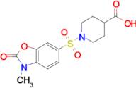 1-[(3-methyl-2-oxo-2,3-dihydro-1,3-benzoxazol-6-yl)sulfonyl]piperidine-4-carboxylic acid