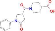 1-[(5-oxo-1-phenylpyrrolidin-3-yl)carbonyl]piperidine-4-carboxylic acid