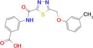 3-[({5-[(3-methylphenoxy)methyl]-1,3,4-thiadiazol-2-yl}carbonyl)amino]benzoic acid