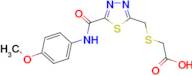 {[(5-{[(4-methoxyphenyl)amino]carbonyl}-1,3,4-thiadiazol-2-yl)methyl]thio}acetic acid