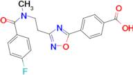 4-(3-{2-[(4-fluorobenzoyl)(methyl)amino]ethyl}-1,2,4-oxadiazol-5-yl)benzoic acid