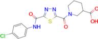 1-[(5-{[(4-chlorophenyl)amino]carbonyl}-1,3,4-thiadiazol-2-yl)carbonyl]piperidine-3-carboxylic acid