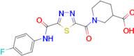 1-[(5-{[(4-fluorophenyl)amino]carbonyl}-1,3,4-thiadiazol-2-yl)carbonyl]piperidine-3-carboxylic acid