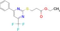 ethyl 3-{[4-phenyl-6-(trifluoromethyl)pyrimidin-2-yl]thio}propanoate