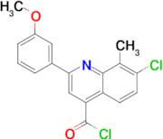 7-chloro-2-(3-methoxyphenyl)-8-methylquinoline-4-carbonyl chloride