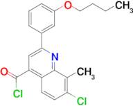 2-(3-butoxyphenyl)-7-chloro-8-methylquinoline-4-carbonyl chloride