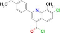 7-chloro-2-(4-ethylphenyl)-8-methylquinoline-4-carbonyl chloride