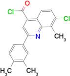 7-chloro-2-(3,4-dimethylphenyl)-8-methylquinoline-4-carbonyl chloride