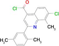 7-chloro-2-(2,5-dimethylphenyl)-8-methylquinoline-4-carbonyl chloride