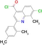 7-chloro-2-(2,4-dimethylphenyl)-8-methylquinoline-4-carbonyl chloride