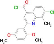 7-chloro-2-(2,5-dimethoxyphenyl)-8-methylquinoline-4-carbonyl chloride