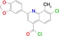 2-(1,3-benzodioxol-5-yl)-7-chloro-8-methylquinoline-4-carbonyl chloride