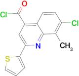 7-chloro-8-methyl-2-(2-thienyl)quinoline-4-carbonyl chloride