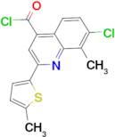 7-chloro-8-methyl-2-(5-methyl-2-thienyl)quinoline-4-carbonyl chloride