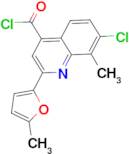 7-chloro-8-methyl-2-(5-methyl-2-furyl)quinoline-4-carbonyl chloride