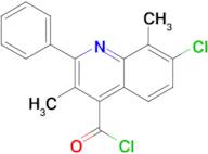 7-chloro-3,8-dimethyl-2-phenylquinoline-4-carbonyl chloride