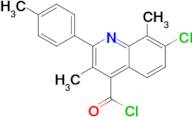 7-chloro-3,8-dimethyl-2-(4-methylphenyl)quinoline-4-carbonyl chloride