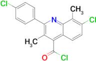 7-chloro-2-(4-chlorophenyl)-3,8-dimethylquinoline-4-carbonyl chloride