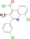 8-chloro-2-(3-chlorophenyl)-3-methylquinoline-4-carbonyl chloride