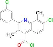 7-chloro-2-(3-chlorophenyl)-3,8-dimethylquinoline-4-carbonyl chloride