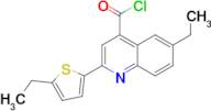 6-ethyl-2-(5-ethyl-2-thienyl)quinoline-4-carbonyl chloride