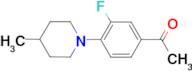 1-[3-fluoro-4-(4-methylpiperidin-1-yl)phenyl]ethanone