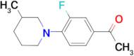 1-[3-fluoro-4-(3-methylpiperidin-1-yl)phenyl]ethanone