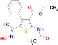 ethyl 2-(acetylamino)-5-[(1E)-N-hydroxyethanimidoyl]-4-phenylthiophene-3-carboxylate