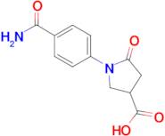 1-[4-(aminocarbonyl)phenyl]-5-oxopyrrolidine-3-carboxylic acid