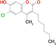 6-chloro-3-hexyl-7-hydroxy-4-methyl-2H-chromen-2-one