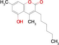 3-hexyl-5-hydroxy-4,7-dimethyl-2H-chromen-2-one