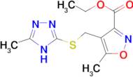 ethyl 5-methyl-4-{[(5-methyl-4H-1,2,4-triazol-3-yl)thio]methyl}isoxazole-3-carboxylate