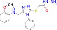 2-[(5-{[(2-methoxyphenyl)amino]methyl}-4-phenyl-4H-1,2,4-triazol-3-yl)thio]acetohydrazide