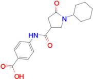 4-{[(1-cyclohexyl-5-oxopyrrolidin-3-yl)carbonyl]amino}benzoic acid