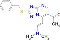 1-{2-(benzylthio)-7-[(E)-2-(dimethylamino)vinyl][1,2,4]triazolo[1,5-a]pyrimidin-6-yl}ethanone