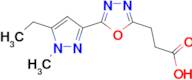 3-[5-(5-ethyl-1-methyl-1H-pyrazol-3-yl)-1,3,4-oxadiazol-2-yl]propanoic acid